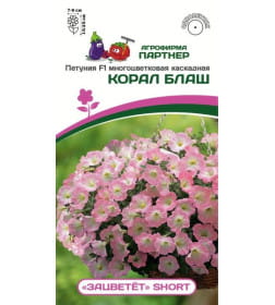 Петуния F1 серия  ЗАЦВЕТЁТ Short КОРАЛ БЛАШ / многоцветковая каскадная (5шт в амп) 