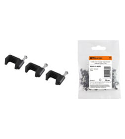 Скоба пластиковая плоская 7 мм черная (50 шт.) TDM SQ0513-0032