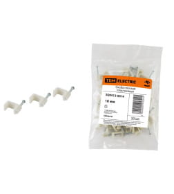 Скоба пластиковая плоская 10 мм белая (50 шт.) TDM SQ0513-0014