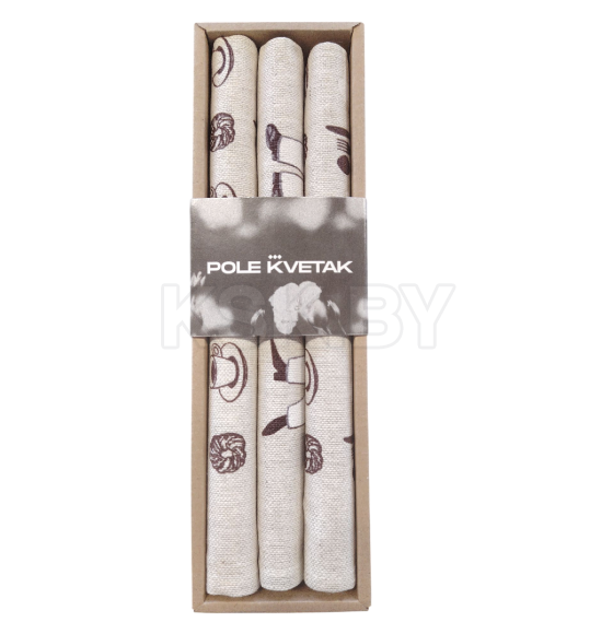 Комплект полотенец из 3 шт, арт.24с27-ШР/р.п/фкор/к., (1 лен-56 хлопок-44 46*60 384 1 4810105766383)