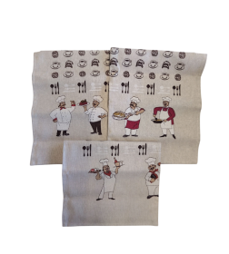 Комплект полотенец из 3 шт, арт.24с27-ШР/р.п/фкор/к., (1 лен-56 хлопок-44 46*60 384 1 4810105766383)