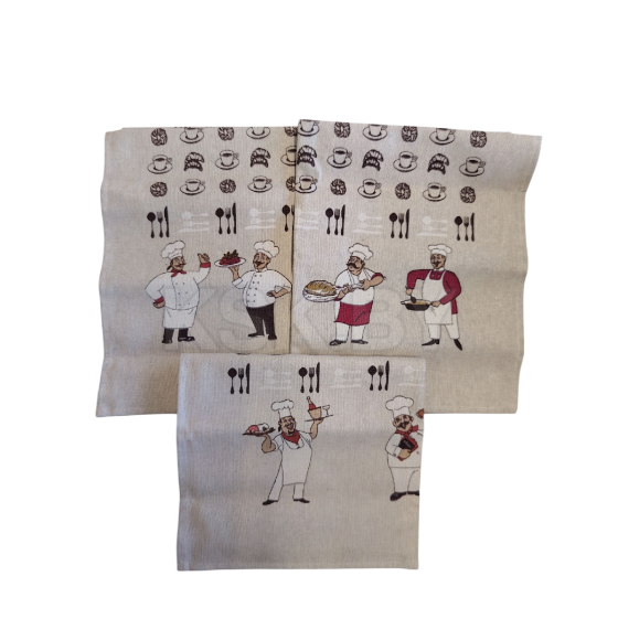 Комплект полотенец из 3 шт, арт.24с27-ШР/р.п/фкор/к., (1 лен-56 хлопок-44 46*60 384 1 4810105766383)