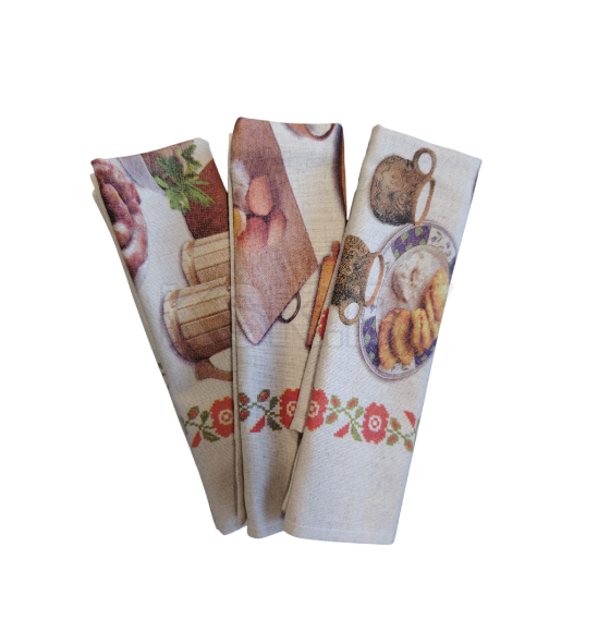 Комплект полотенец из 3шт, арт.22с145-ШР+К/п.р/фкор, (1 лен-27 хлопок-73 45*60 2 0 4810105672868)