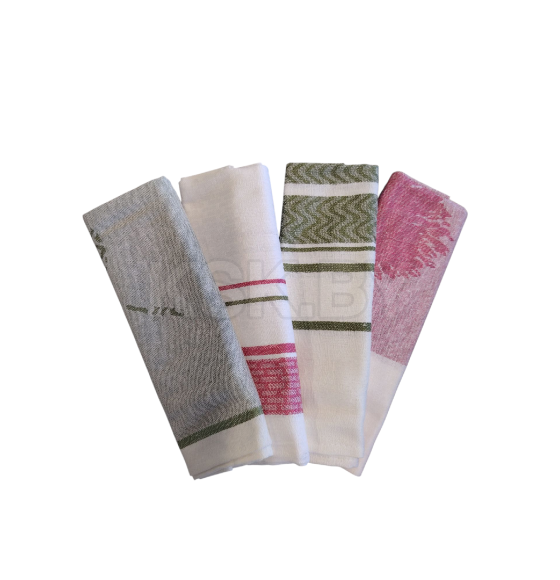 Комплект полотенец из 4 шт., арт.22С160-ШР/фкор./к., (1 лен-29 хлопок-71 43*70 335 0 4810105736607)