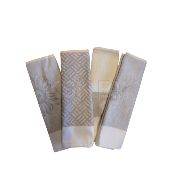 Комплект полотенец из 4 шт., арт.18С322-ШР/фкор, (1 лен-55 хлопок-45 49*70 435 1 4815737092831)