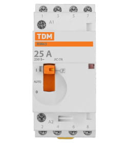Контактор модульный с ручным управлением КМ63/4-25 4НО 230В АС TDM SQ0213-0102