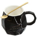 Кружка 420мл с крышкой и ложкой 7634 микс в подар. упак., керамика (111254) 