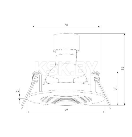 Светильник встраиваемый City GU10 черный IP44 ES (a070141) 