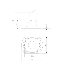 Светильник встраиваемый Renzo черный ES