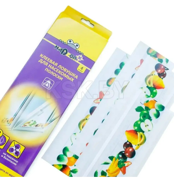 Клеевая ловушка для летающих насекомых «Полоска для окна», 4 шт. Nadzor