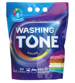Средство моющее синтетическое порошкообразное "Washing Tone" "Колор Автомат", 3 кг, 