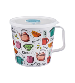 Контейнер-кружка 750 мл с декором 2231065 МИКС