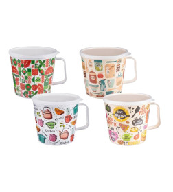 Контейнер-кружка 750 мл с декором 2231065 МИКС