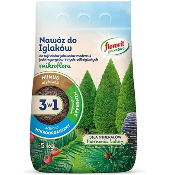 Удобрение Флоровит Про Натура  для хвойных гранулированное 5кг, мешок