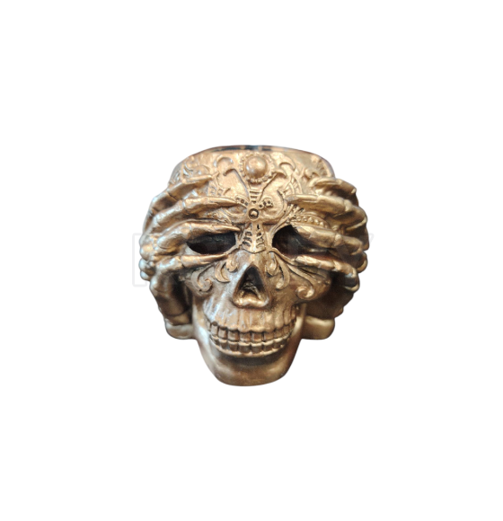 Кашпо череп гипс, р.: 12х10х8 см, бронза,арт.тда-500047 (ТДА-500047) 