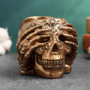Кашпо череп гипс, р.: 12х10х8 см, бронза,арт.тда-500047 (ТДА-500047) 