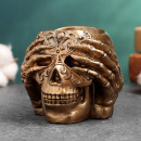 Кашпо череп гипс, р.: 12х10х8 см, бронза,арт.тда-500047 (ТДА-500047) 