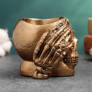 Кашпо череп гипс, р.: 12х10х8 см, бронза,арт.тда-500047 (ТДА-500047) 