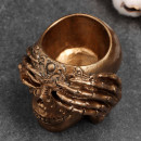 Кашпо череп гипс, р.: 12х10х8 см, бронза,арт.тда-500047 (ТДА-500047) 