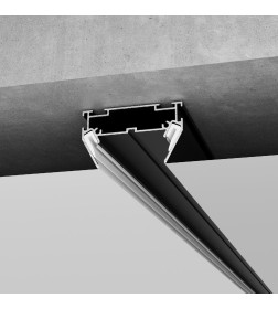 Профиль алюминиевый для монтажа в натяжной потолок однофазного шинопровода черный 2м Basic System ES