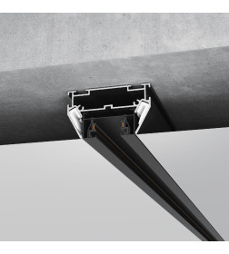 Профиль алюминиевый для монтажа в натяжной потолок однофазного шинопровода черный 2м Basic System ES