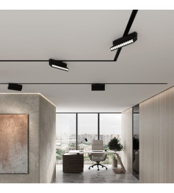 Профиль алюминиевый для монтажа в натяжной потолок однофазного шинопровода черный 2м Basic System ES