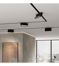 Профиль алюминиевый для монтажа в натяжной потолок однофазного шинопровода черный 2м Basic System ES