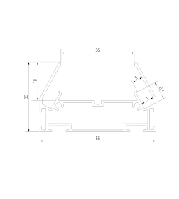 Профиль алюминиевый для монтажа в натяжной потолок однофазного шинопровода черный 2м Basic System ES