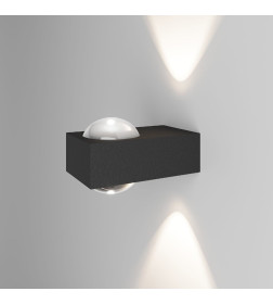 Светильник уличный настенный со светодиодами Lenses черный ES