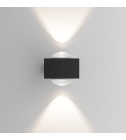 Светильник уличный настенный со светодиодами Lenses черный ES