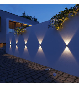 Светильник уличный настенный со светодиодами Lenses черный ES