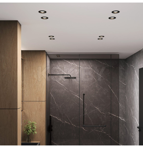 Светильник встраиваемый City GU10 черный IP44 ES (a070141) 