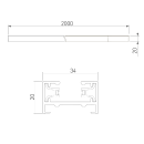 Шинопровод однофазный TRL-1-1-200-BK 2 метра черный  ES (a057078) 