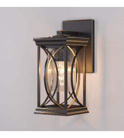 Светильник настенный уличный Spica D черное золото GL 1026D IP33 ES