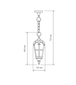 Светильник уличный Mira H черное золото ES