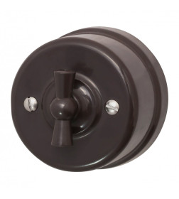 Выключатель 1-кл., пластик, цвет коричневый