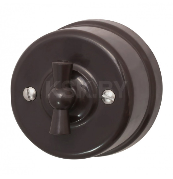 Выключатель 2-кл., пластик, цвет коричневый (B1-202-22) 