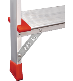 Стремянка алюминиевая односторонняя профессиональная Новая Высота NV 3118, 1х7 ступеней 130 мм, органайзер