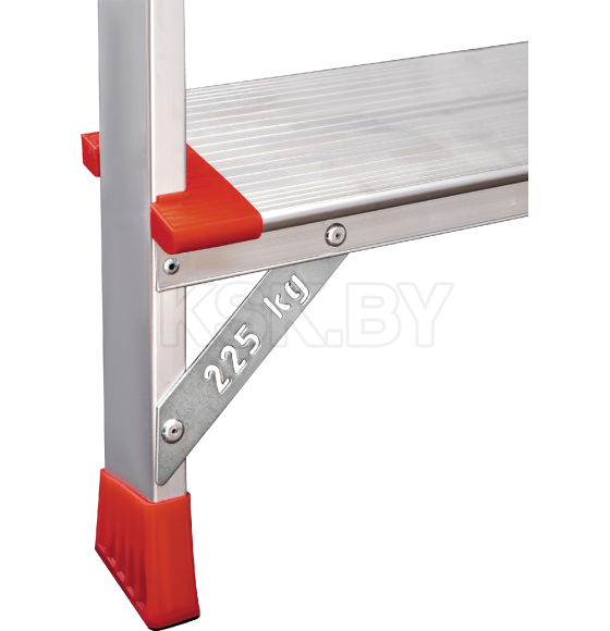 Стремянка алюминиевая односторонняя профессиональная Новая Высота NV 3118, 1х7 ступеней 130 мм, органайзер (3118107) 