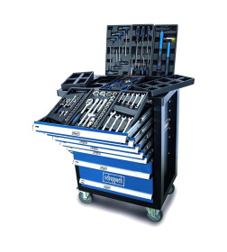 Тележка инструментальная 7-и полочная с набором инструментов 70 пр. 1/4'', 1/2''(4-32мм) Scheppach