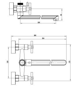 Смеситель Esko Astana для ванны излив 350мм нерж.сталь, арт. AA31
