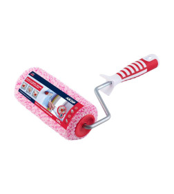 Валик полиакрил 24 см х 48 мм, ворс 18 мм, бюгель 8 мм (красно-белый микс) АКОР "ПРОФИ"