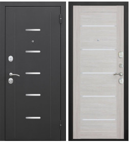 Дверь входная "Гарда царга муар лазер" Лиственница беж (правая)  960х2050 мм