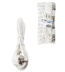 Шнур сетевой с вилкой ПВСмб 3x0,75 мм2 1,5 м с/з (белый) TDM Народный SQ1305-0575