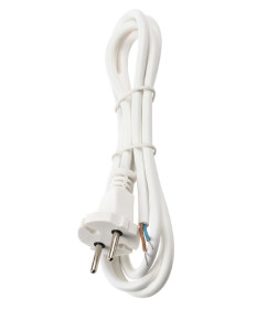 Шнур сетевой с вилкой ПВСмб 2x0,75 мм2 1,5 м б/з (белый) TDM Народный SQ1305-0571