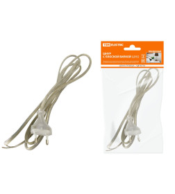 Шнур с плоской вилкой ШУ02 ШВВП 2х0,75 мм2 1,7 м (прозрачный) TDM SQ1305-0014