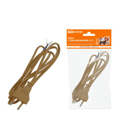 Шнур с плоской вилкой ШУ02 ШВВП 2х0,75 мм2 1,7 м (бронза) TDM SQ1305-0013