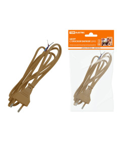 Шнур с плоской вилкой ШУ02 ШВВП 2х0,75 мм2 1,7 м (бронза) TDM SQ1305-0013