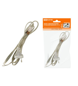 Шнур с выключателем и плоской вилкой ШУ01В ШВВП 2х0,75 мм2 2 м (прозрачный) TDM SQ1305-0004