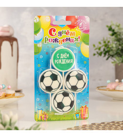 Свечи для торта на шпажках «Футбольные», 2,6 см, (набор 4 шт) 7291236